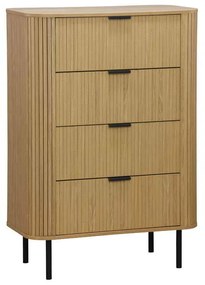 Συρταριέρα Scandi pakoworld με 4 συρτάρια φυσικό 79x46x115εκ