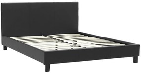 Κρεβάτι Nevil pakoworld 150x200 PU χρώμα μαύρο ματ