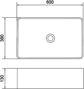 Olympia Tokyo 60145 60x38 - Επιτραπέζιος νιπτήρας