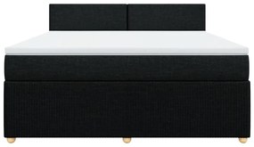 vidaXL Κρεβάτι Boxspring με Στρώμα Μαύρο 180x200 εκ. Υφασμάτινο