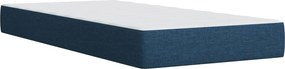 vidaXL Κρεβάτι Boxspring με Στρώμα Μπλε 90x200 εκ.Υφασμάτινο
