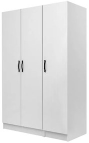 Ντουλάπα ρούχων Vivian Megapap τρίφυλλη χρώμα λευκό 120x51,8x181εκ.
