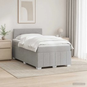 vidaXL Κρεβάτι box spring με στρώμα Ανοιχτό γκρι 120 x 200 cm Ύφασμα