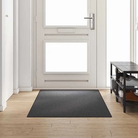 vidaXL Δερμάτινο Χαλί Σκούρο Γκρι 100 x 250 cm 100% Πολυπροπυλένιο