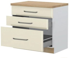 Επιδαπέδιο ντουλάπι Modena R-90-3MBOX-Λευκό - Μπεζ