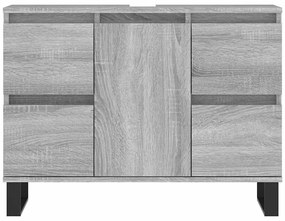 vidaXL Ντουλάπι Μπάνιου Γκρι Sonoma 80 x 33 x 60 εκ. από Επεξεργ. Ξύλο