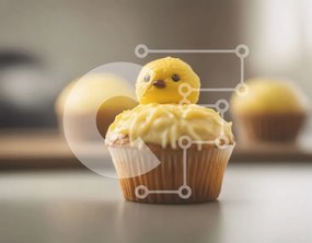 Σετ των 2 Intra Συλλεκτικό Ξύλινο Παζλ Plywood 4mm - Αξιολάτρευτο Cupcake με κοτόπουλο Σε Ξύλινο Κουτί - Διαστάσεις: 10x10 cm – 25 κομμάτια