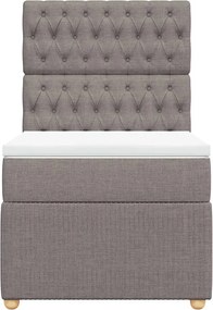 vidaXL Κρεβάτι Boxspring με Στρώμα Taupe 80x200 εκ. Υφασμάτινο
