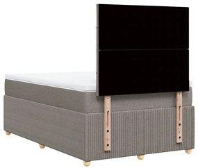 vidaXL Κρεβάτι Boxspring με Στρώμα Taupe 120x200 εκ. Υφασμάτινο