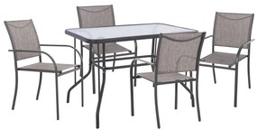 ΣΕΤ ΤΡΑΠΕΖΑΡΙΑΣ 5ΤΜΧ REDAN HM21223 ΤΡΑΠΕΖΙ &amp; 4 ΠΟΛΥΘΡΟΝΕΣ ΣΕ ΓΚΡΙ