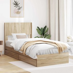 vidaXL Καλάθι με αποθήκη και κεφαλάρι Sonoma Δρυς 90 x 190 cm