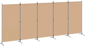 vidaXL 5-Panel Διχοτόμος Μπεζ 433 x 180 cm Ύφασμα