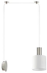 SE21-NM-4-NM1W-SH1 ADEPT TUBE Nickel Matt Wall Lamp White Fabric Shade+ HOMELIGHTING 77-8796