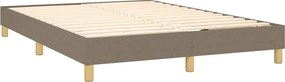 vidaXL Κρεβάτι Boxspring με Στρώμα Taupe 140x190 εκ. Υφασμάτινο