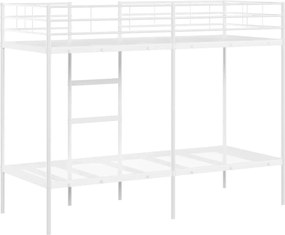 vidaXL Κουκέτα χωρίς στρώμα Λευκό 75x190 cm Ατσάλι