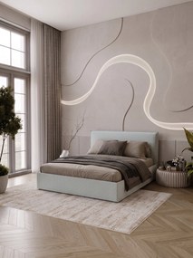 Επενδυμένο Κρεβάτι Bianco Grant-Γκρι Ανοιχτό-160 x 200