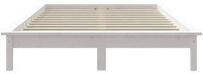vidaXL Πλαίσιο Κρεβατιού Λευκό 150x200 εκ. Μασίφ Ξύλο Πεύκου King Size
