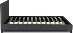 Κρεβάτι Sissy Megapap υφασμάτινο χρώμα ανθρακί 160x200εκ.