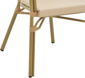 Πολυθρόνα Elyza pakoworld φυσικό αλουμίνιο-μπεζ textilene 57x62x84εκ