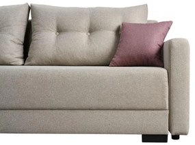 Καναπές - Κρεβάτι Enco Μπέζ - Ρόζ 220x88x77 εκ. 220x88x77 εκ.