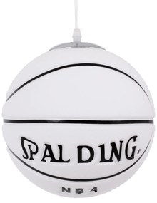 GloboStar® SPALDING NBA 01031 Μοντέρνο Κρεμαστό Παιδικό Φωτιστικό Οροφής Μονόφωτο 1 x E27 Λευκό Μαύρο Γυάλινο Φ25 x Υ25cm