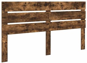 vidaXL Κεφαλάρι με κεφαλάρι Καπνιστό Δρύς 200 cm Επεξεργασμένο ξύλο