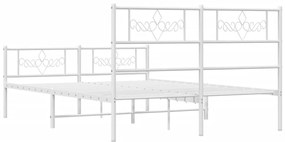 vidaXL Πλαίσιο Κρεβατιού με Κεφαλάρι&amp;Ποδαρικό Λευκό 120x200εκ. Μέταλλο