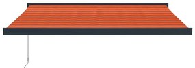 vidaXL Τέντα Πτυσσόμενη Πορτοκαλί/Καφέ 3,5 x 2,5 μ. Ύφασμα / Αλουμίνιο