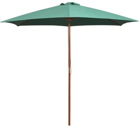 Ομπρέλα Πράσινη 270 x 270 εκ. με Ξύλινο Ιστό