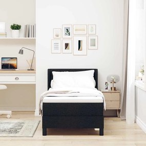 vidaXL Κρεβάτι box spring με στρώμα με στρώμα Μαύρο 80 x 200 cm