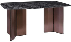 Τραπέζι Barry ΕΜ782,2 180x90x73cm Marble Black-Walnut Metal,Technomarble