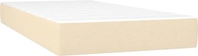 vidaXL Κρεβάτι Boxspring με Στρώμα &amp; LED Κρεμ 90x190 εκ. Υφασμάτινο