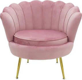 Πολυθρόνα Daimon βελούδο ροζ-χρυσό 79x74x78εκ 79x74x78 εκ.