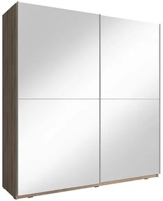 Ντουλάπα συρόμενη Michaela mirror-200 x 63 x 214 εκ.-Φυσικό