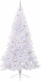 vidaXL Τεχνητό Χριστουγεννιάτικο Δέντρο Λευκό 240 cm PVC και Ατσάλι