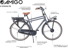 E-Strong T2 28 Inch 54 cm Men 3SP Roller brakes Matte Grey