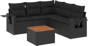 vidaXL Patio Sofa Set 5-θέσια Black