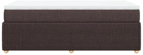 vidaXL Κρεβάτι Boxspring με Στρώμα Σκούρο Καφέ 100x200 εκ. Υφασμάτινο