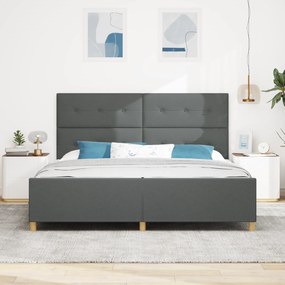 vidaXL Κρεβάτι με Κάσα Σκούρο Γκρι 200x200 εκ. Υφάσμα