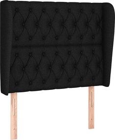 vidaXL Κρεβάτι Boxspring με Στρώμα Μαύρο 90x190 εκ.Υφασμάτινο