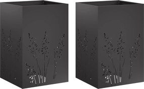 vidaXL Γλάστρα Κήπου 2 τμχ. Μαύρο 50 x 50 x 75 cm