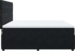 vidaXL Κρεβάτι Boxspring με Στρώμα Μαύρο 180x200 εκ. Βελούδινο