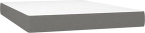 vidaXL Κρεβάτι Boxspring με Στρώμα Σκούρο Γκρι 140x190 εκ. Υφασμάτινο