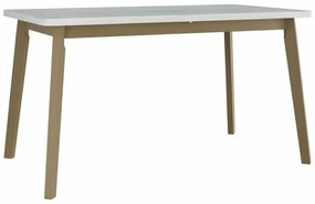 Τραπέζι Victorville 130, Sonoma οξιά, Άσπρο, 75x80x140cm, 30 kg, Επιμήκυνση, Πλαστικοποιημένη μοριοσανίδα, Ξύλο, Μερικώς συναρμολογημένο, Ξύλο: Οξιά