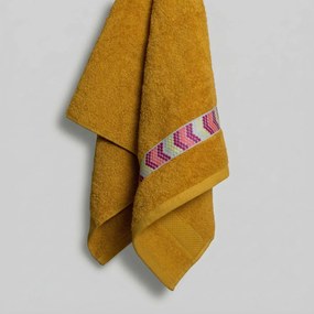 Πετσέτα Προσώπου (50x100) White Fabric Pollie Yellow 600gsm