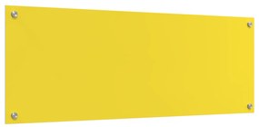 vidaXL Κουζίνα Πλάτη Κίτρινη 110x40x0,6 εκ από Γυαλί Αντισκωπής