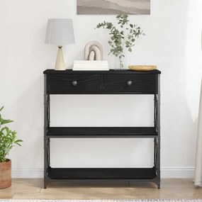 vidaXL Κονσόλα Τραπέζι Μαύρη δρυς 75 x 28 x 75 εκ