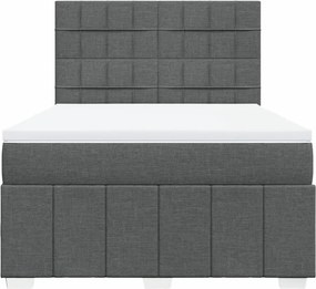vidaXL Κρεβάτι Boxspring με Στρώμα Σκούρο Γκρι 160x200 εκ Υφασμάτινο