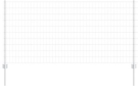 Τείχος και Πόστ Ασημί 1 x 10 m Ατσάλι