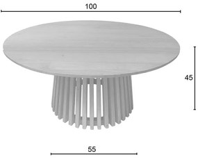 Τραπέζι Kenda mindi ξύλο σε φυσική απόχρωση Φ100x45εκ 100x100x45 εκ.